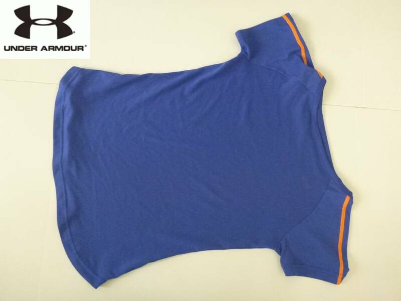 UNDER ARMOUR（アンダーアーマー）★青×オレンジステッチ　半袖　Tシャツ　SM　レディース　スポーツウェア
