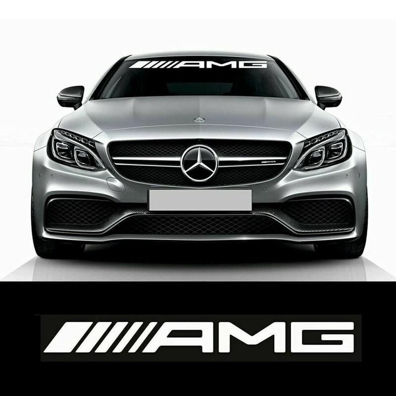 35インチ AMG メルセデスベンツ Mercedes Benz ウインドシールド デカール ステッカー ホワイト 白 90cm gg