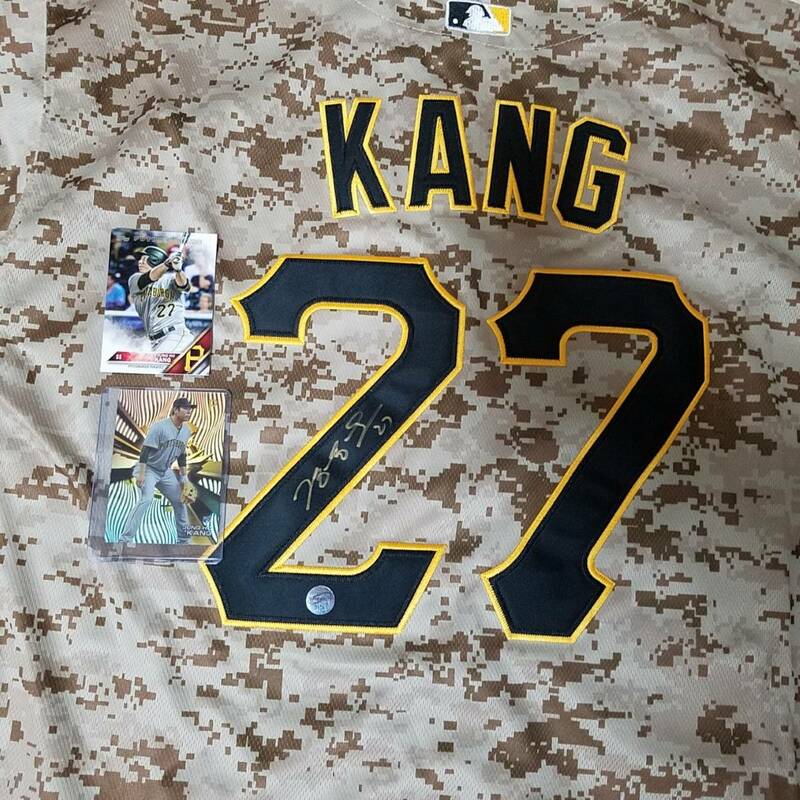 MLB 姜正浩/カン・ジョンホ KANG JUNG HO /majestic authentic jersey cool base CAMO サイン入り/CARD/韓国/ジャージ