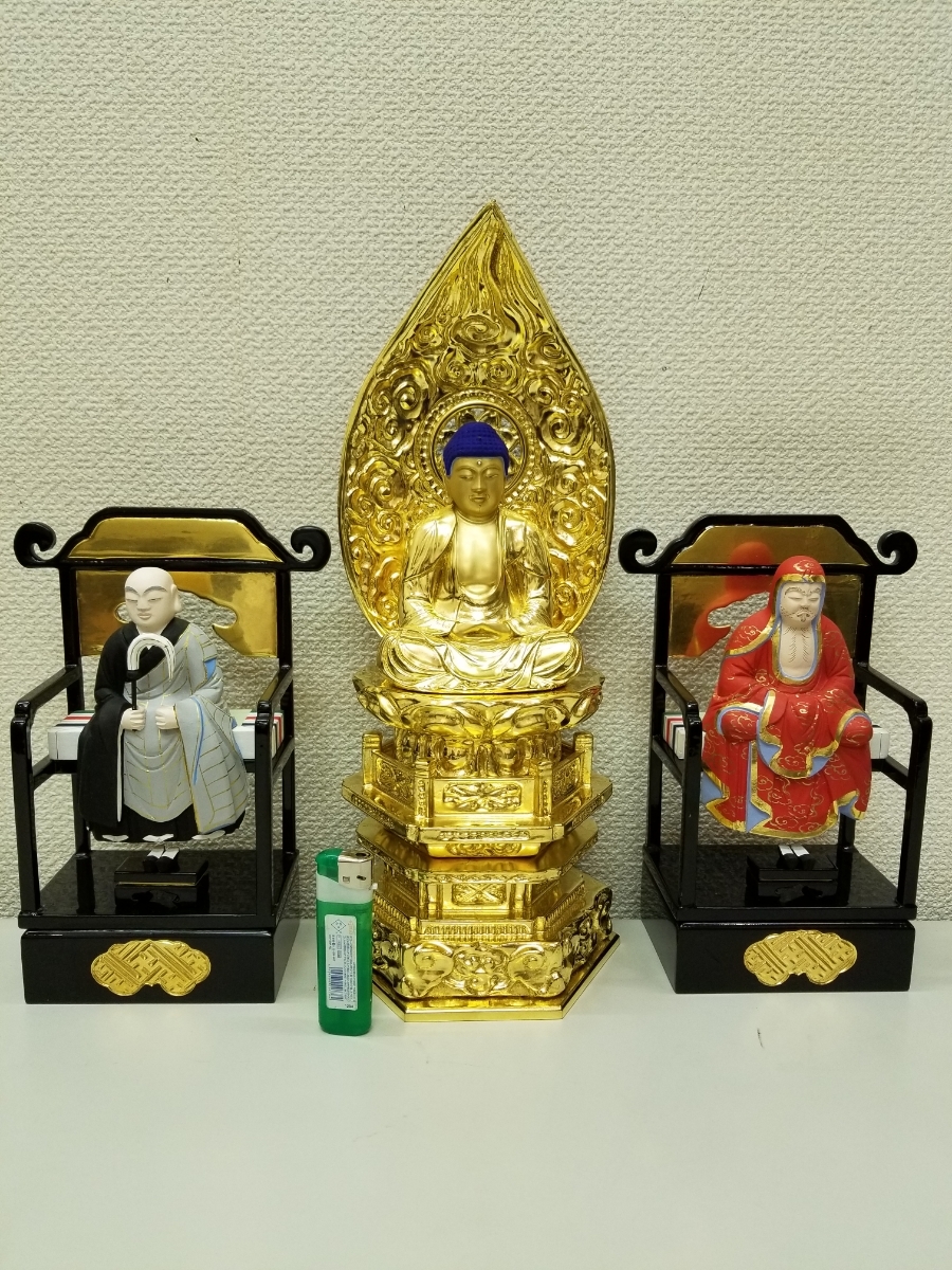 仏像　釈迦如来三五　達磨大師二五　道元禅師二五　本尊三体セット　仏壇　お内仏　禅宗　曹洞宗　臨済宗　本尊　念持仏　供養