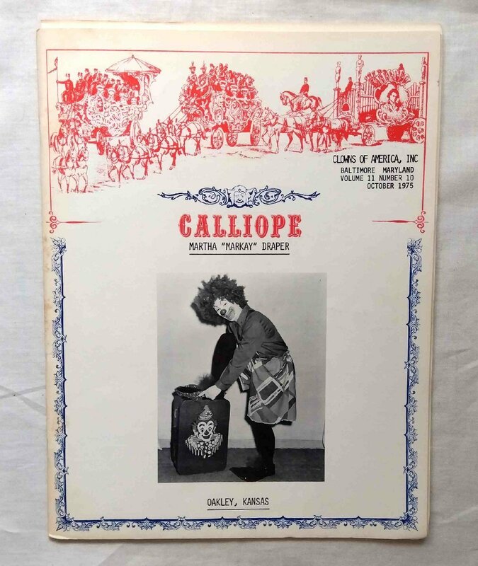 1975年 ピエロ 専門誌 洋書 アメリカ道化師団体 Calliope Clowns of America クラウン Martha Markay Draper レトロ・サーカス 大道芸