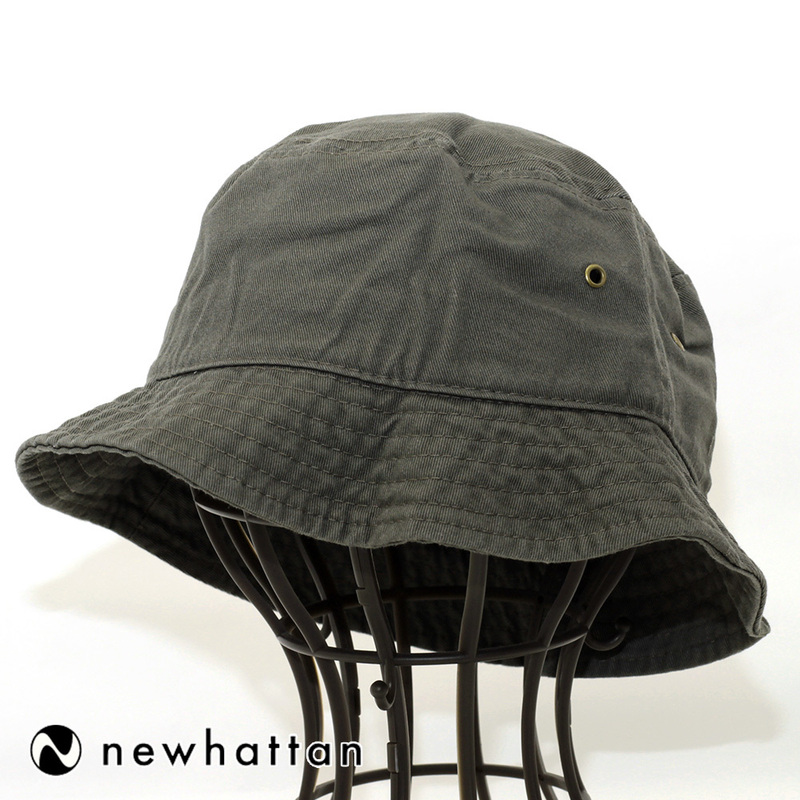 バケットハット 帽子 ニューハッタン newhattan 1500 Stone Washed Bucket Hats オリーブ 1500-Z-OLI L/XLサイズ USA NYC