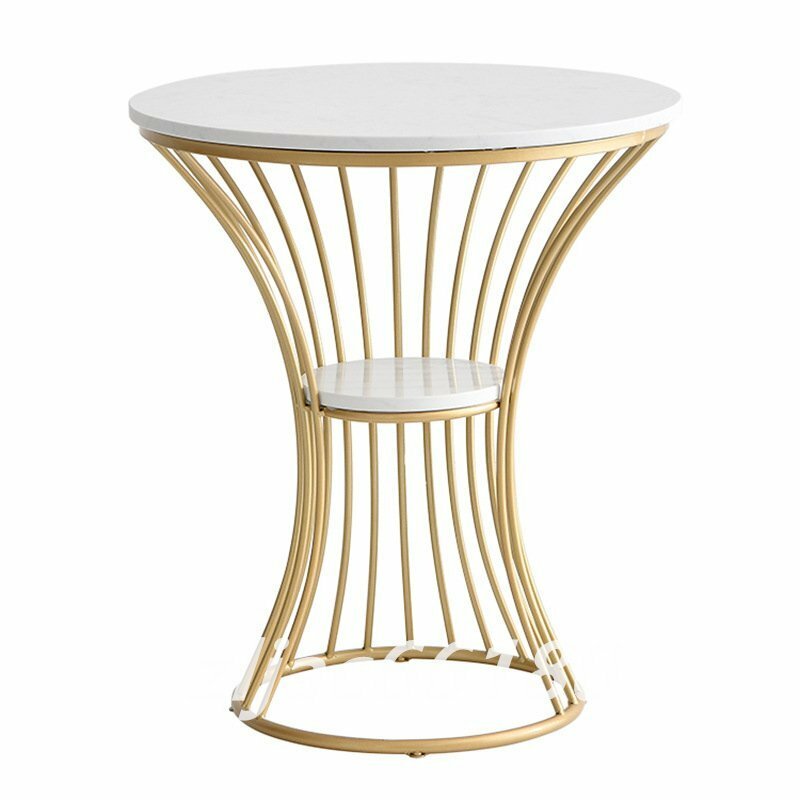 大理石天板のラグジュアリーサイドテーブル2 おしゃれ かわいい インテリア 家具 コーヒーテーブル エンドテーブル ゴールド ホワイト