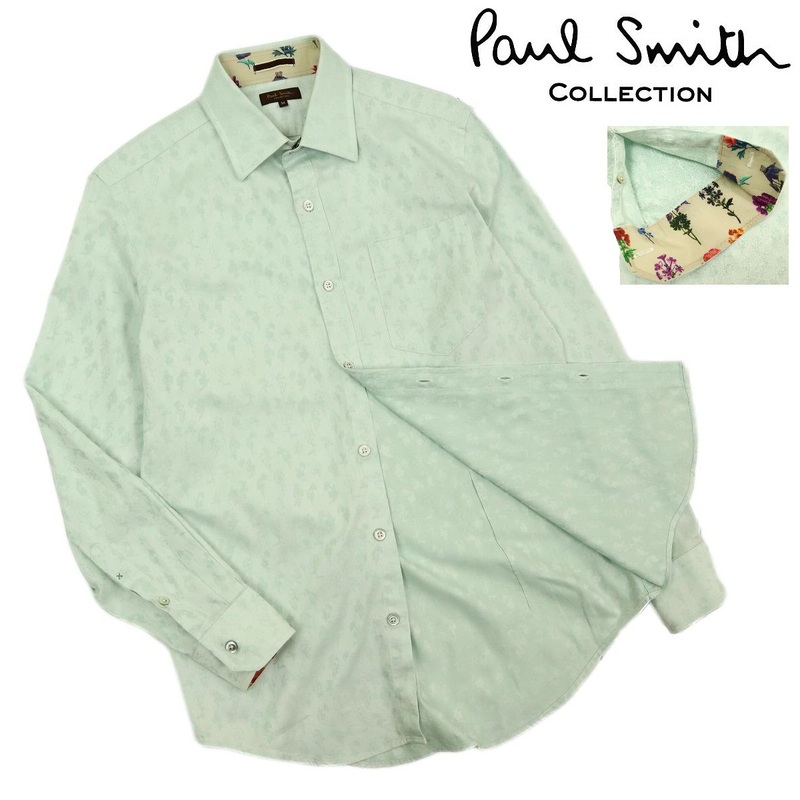 【B2371】【新品同様】Paul Smith COLLECTION ポールスミスコレクション 長袖シャツ ドレスシャツ 花柄 サイズM