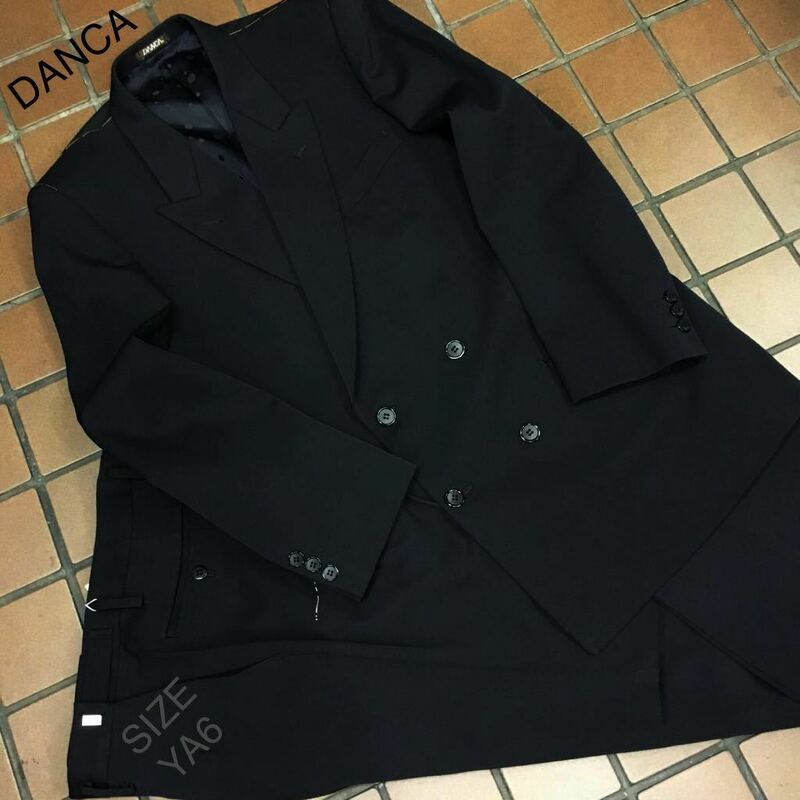 ★新品★未使用【大処分セール】DANCAフォーマル 4ッ釦2ツ掛け礼服ダブルスーツ セットアップ/サイズYA6/冠婚葬祭/日本製ビンテージ /希少