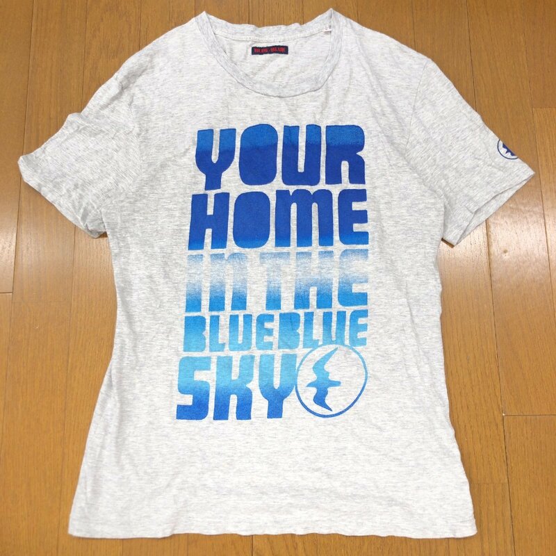BLUE BLUE ブルーブルー グラデーション ロゴプリント Tシャツ 3(L) グレー ハリウッドランチマーケット 聖林公司 アメカジ 日本製