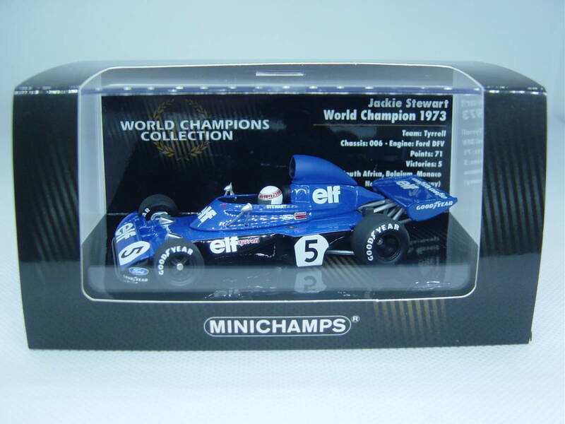 送料300円～ MINICHAMPS 1/43 Tyrrell 006 World Champion 1973 #5 J.Stewart ティレル ジャッキー・スチュワート ワールドチャンピオン