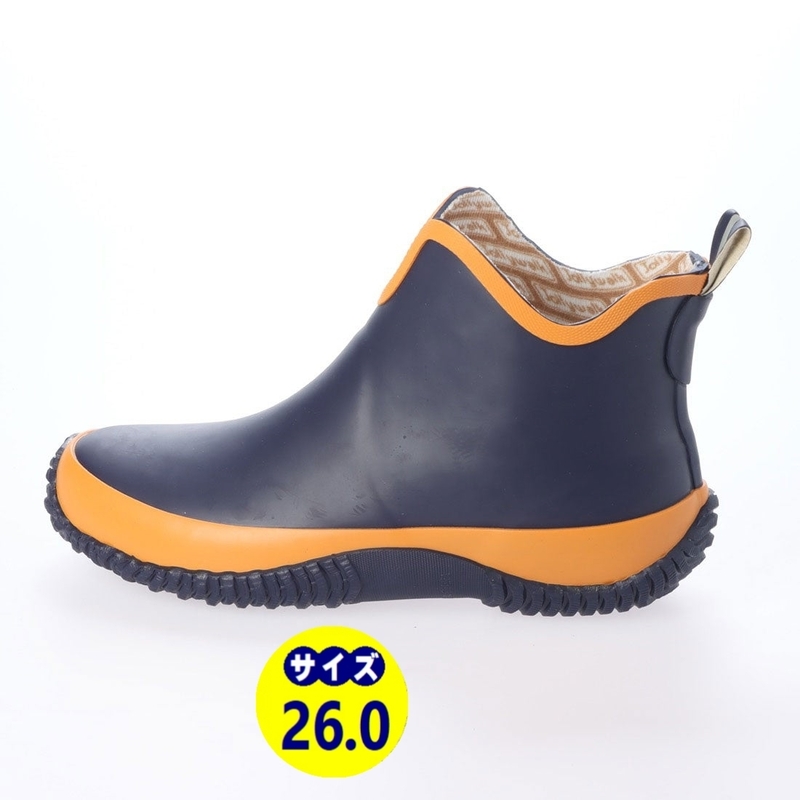 メンズレインブーツ　レインシューズ　長靴　雨靴　天然ゴム素材　新品『20089-nav-260』26.0cm　在庫一掃セール