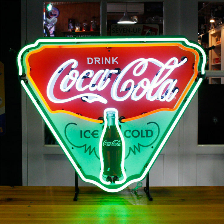 看板 照明 ネオンサイン COCA-COLA コカ・コーラ ICE COLD トライアングル 縦58×横71×奥行16cm（デザイ