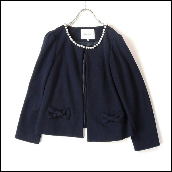 アナトリエ Couture brooch パール装飾ジャケット [38H2002K]
