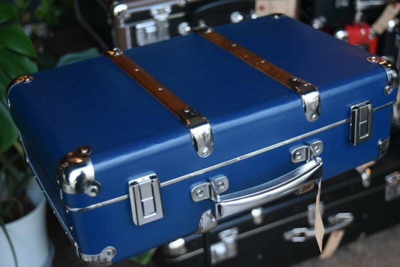 5541 40cm M ブルー「KAZETO社」トランクケース 90年の歴史あるチェコの鞄　新品　ビンテージ　カバン　アンティーク　旅行　スーツケース