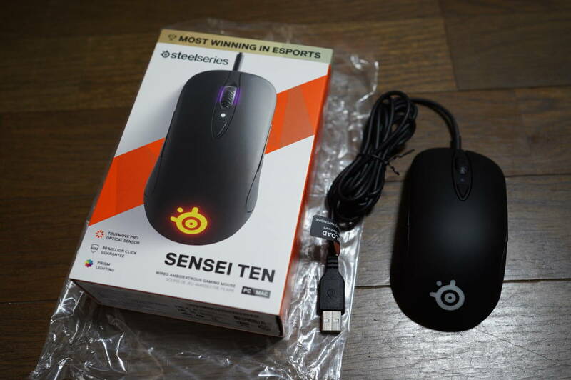 ★美品 送料無料 SteelSeries Sensei Ten RGB ゲーミングマウス 両利き左右対称ボタン
