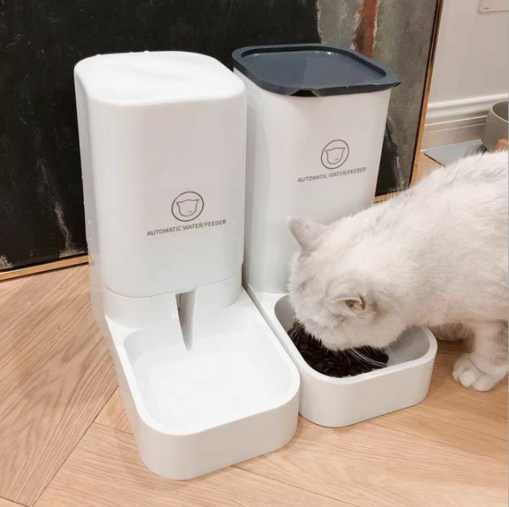 ★犬・猫・ペットに★ペット用 自動餌やり・給水器 2個セット【216】U928