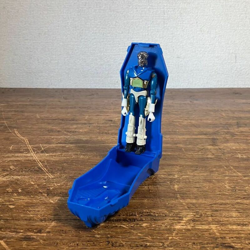 ミクロマン フィギュア コマンド MICRO MAN 昭和レトロ タカラ TAKARA 人形 青 白 当時物 玩具 ビンテージ ケース