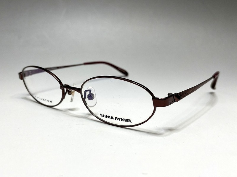 新品 SONIA RYKIEL ソニアリキエル 超軽量 チタン メガネフレーム 67-0021 51□17 135 レッド レディース 眼鏡 めがね メ1-11