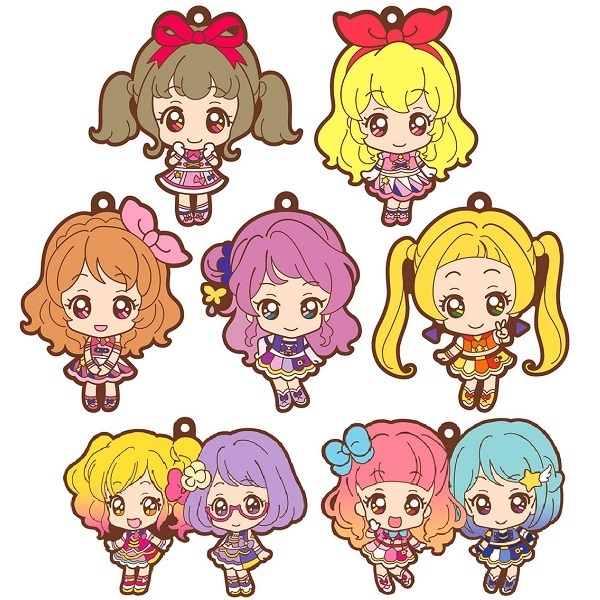 アイカツ！ カプセル ラバーマスコット 2 全7種 セット 姫石らき 星宮いちご 大空あかり 蝶野舞花 日向エマ ゆめ 小春 あいね みお