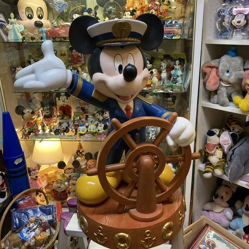 レトロ☆ディズニー　ミッキーマウス　クルーズ　船長　キャプテン　約50cm! ビッグフィギュア☆特大フィギュア、置物