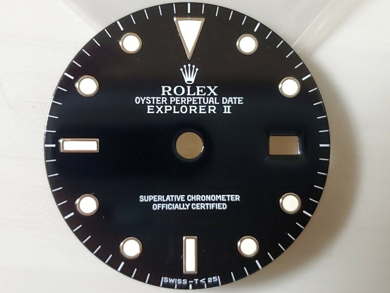 ROLEX ロレックス エクスプローラーⅡ【16570】BLACK トリチウムダイヤル 純正文字盤 正規品パーツ