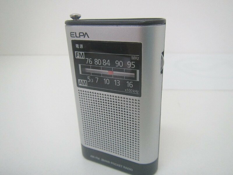〇　ELPA AM/FM　２BAND ポケットラジオ　ER-P66F　中古
