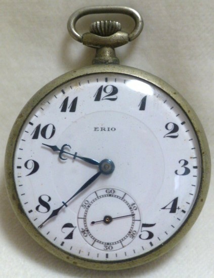 エリオ / 懐中時計 ◆ 白銅片蓋側 / 7石 / 提げ時計 ◆ 不動 / 要オーバーホール 
