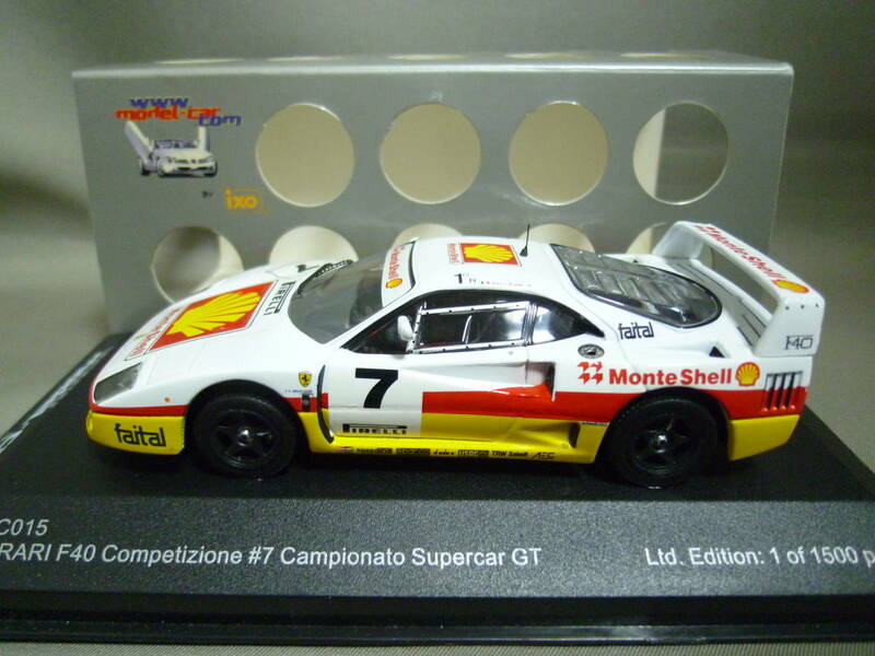 ixo 1/43 フェラーリ F40 コンペティツィオーネ モンテシェル スーパーカーGT選手権 1993