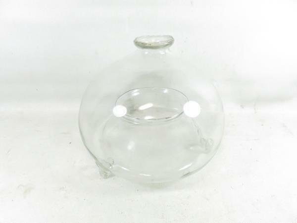 アンティーク　レトロ　吹きガラス　ハエ取り瓶　ハエ取り器　古道具　ビンテージ　透明ガラス