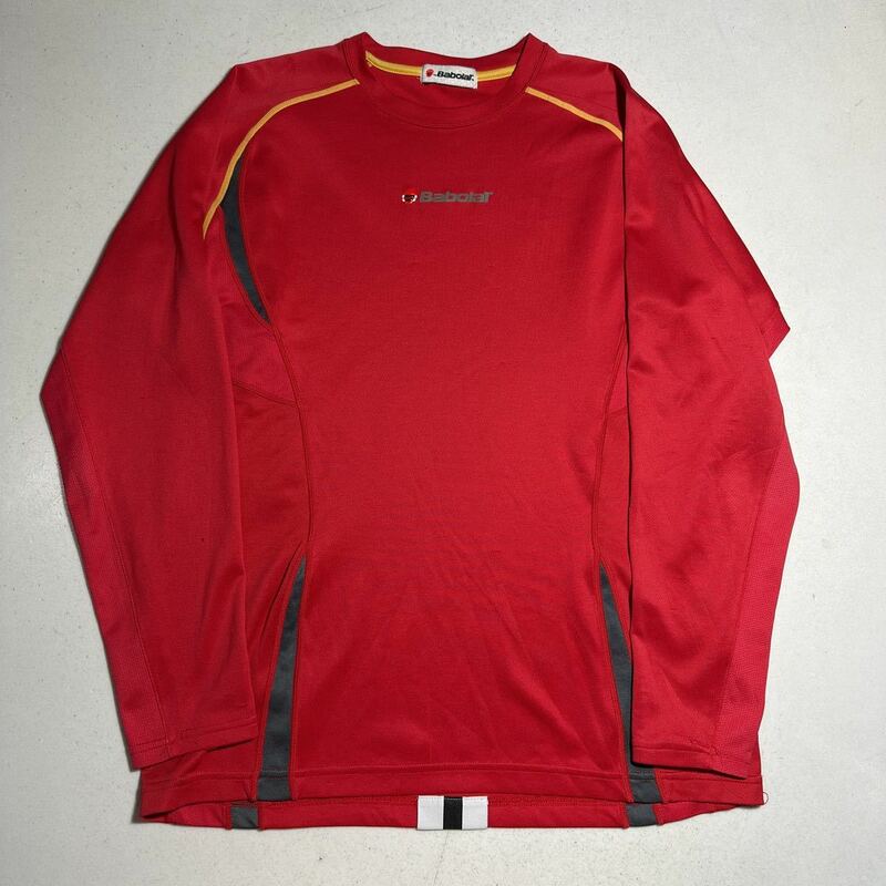 バボラ babolat 赤 レッド ゴルフ トレーニング用 長袖シャツ Mサイズ