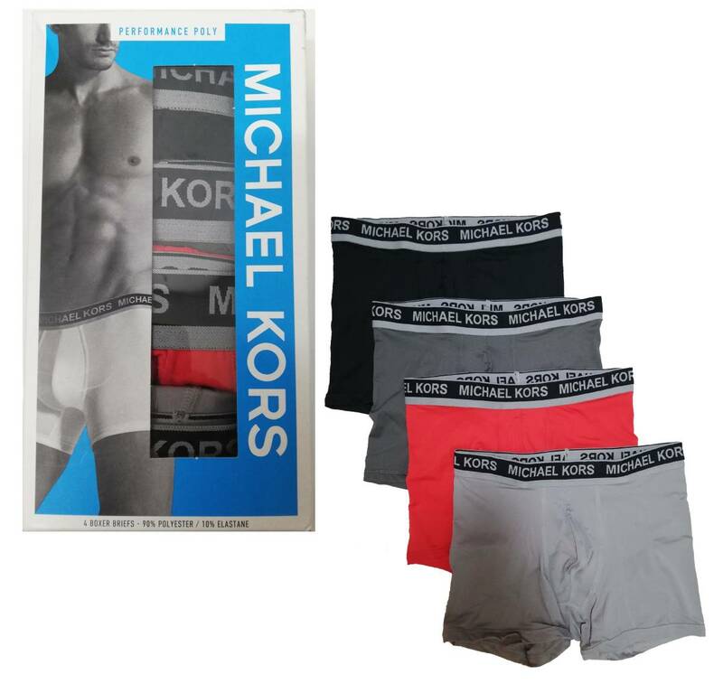 マイケルコース メンズ ボクサーパンツ グレー/レッド/ダークグレー/ブラック 4枚セット Lサイズ 灰赤濃灰黒 アンダーウェア MICHAEL KORS