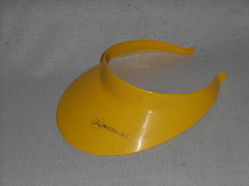 サンバイザー■マクドナルド1970年代・黄色・レトロ、プラ製■USED