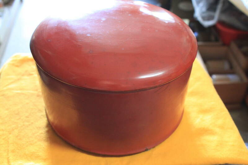 蓋つき菓子器　一段重箱　　くりぬき　手作り　県伝統工芸館　