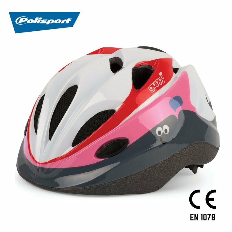 自転車 子どもヘルメット Polisport ポリスポート グッピー ピンクホワイト XS 48-52cm 軽量 通気性良好 CE EN1078適合品