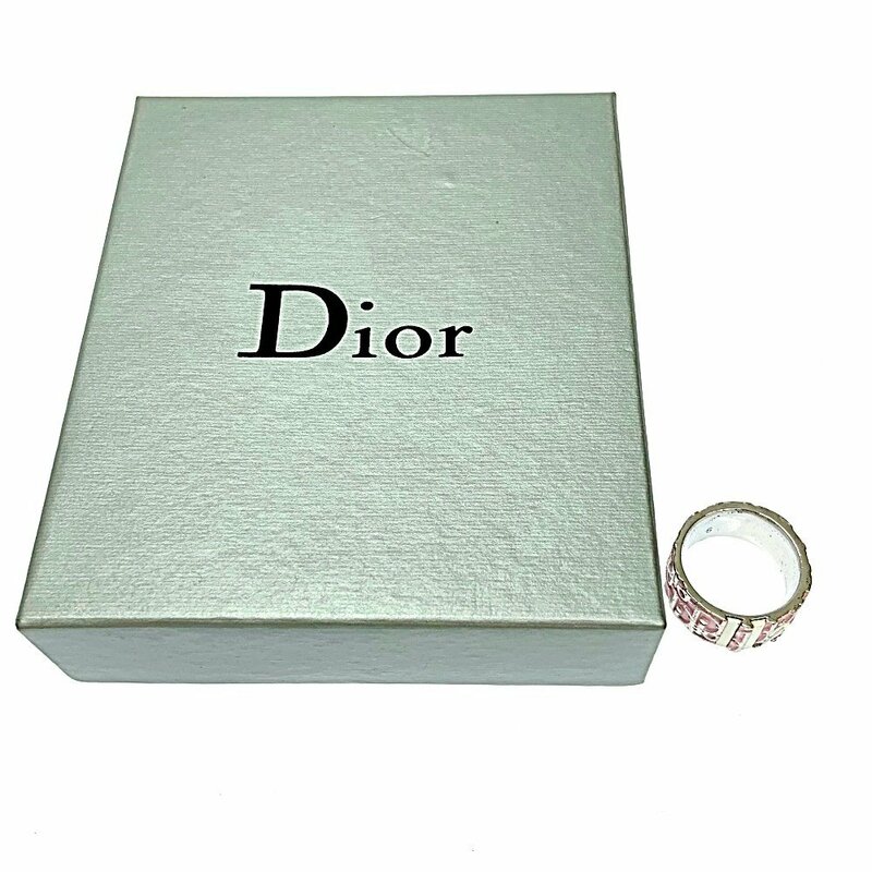 【箱付き】 Christian Dior クリスチャンディオール メタル トロッター リング レディース ピンク シルバー 158646 リング・指輪