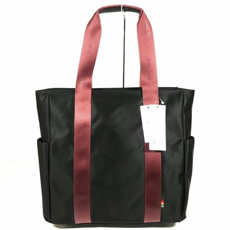 定価2.8万円↑ 未使用品【ポールスミス】本物 Paul Smith トートバッグ 黒色系 ショルダーバッグ ナイロン×レザー メンズ レディース