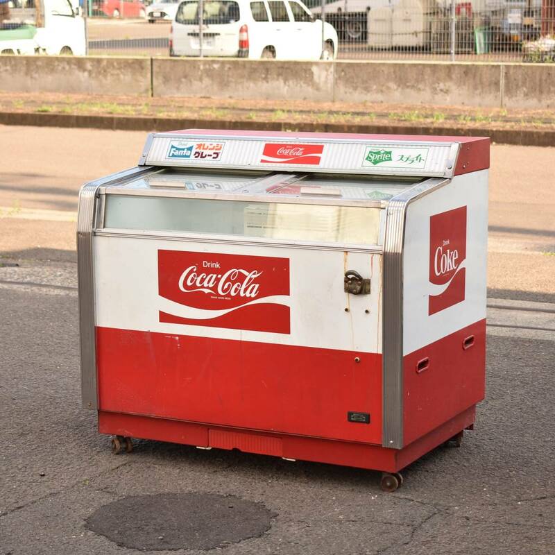 希少 Coca-Cola/コカコーラ 冷蔵ショーケース SANYO SHC-107 昭和レトロ/ビンテージ/飲料什器/三洋 現状品『引取推奨』zyt1139ジ 50717-16