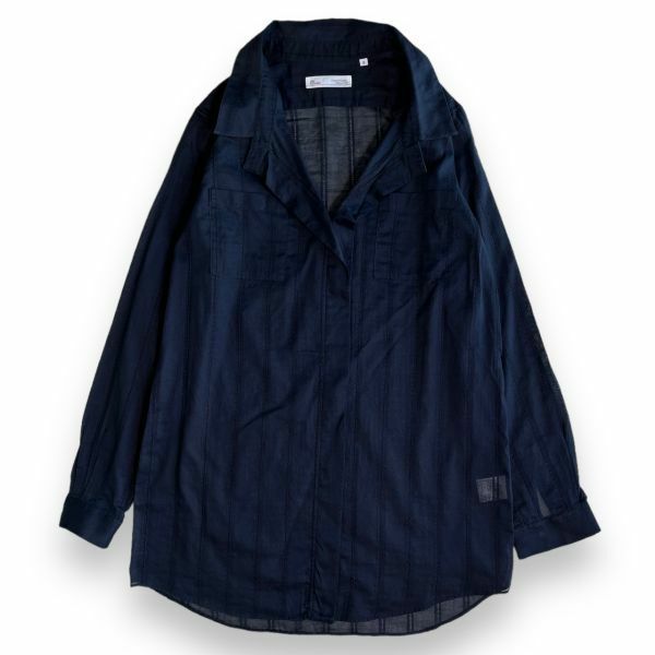 日本製 鎌倉シャツ Maker's Shirt 鎌倉 テーラードカラー 長袖 コットン プルオーバー シャツ 薄手 トップス カットソー 9 ネイビー 紺