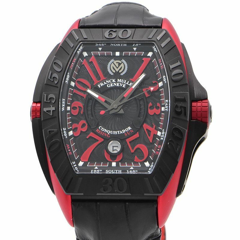 [3年保証] フランクミュラー メンズ コンキスタドール グランプリ ライジングサン 8900SCGPJRS 箱保 黒 赤 自動巻き 腕時計 中古 送料無料