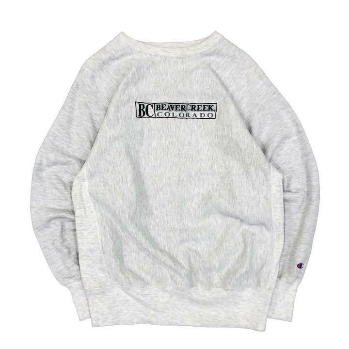 【XL】USA 古着 90s Champion チャンピオン Reverseweave リバースウィーブ 90年代 刺繍タグ トレーナー スウェット クルーネック グレー