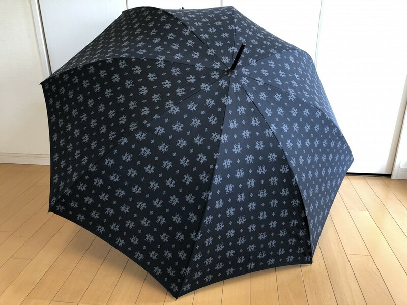 新品☆ケイタマルヤマ/長傘雨傘持ち手バンブー/馬トナカイ黒