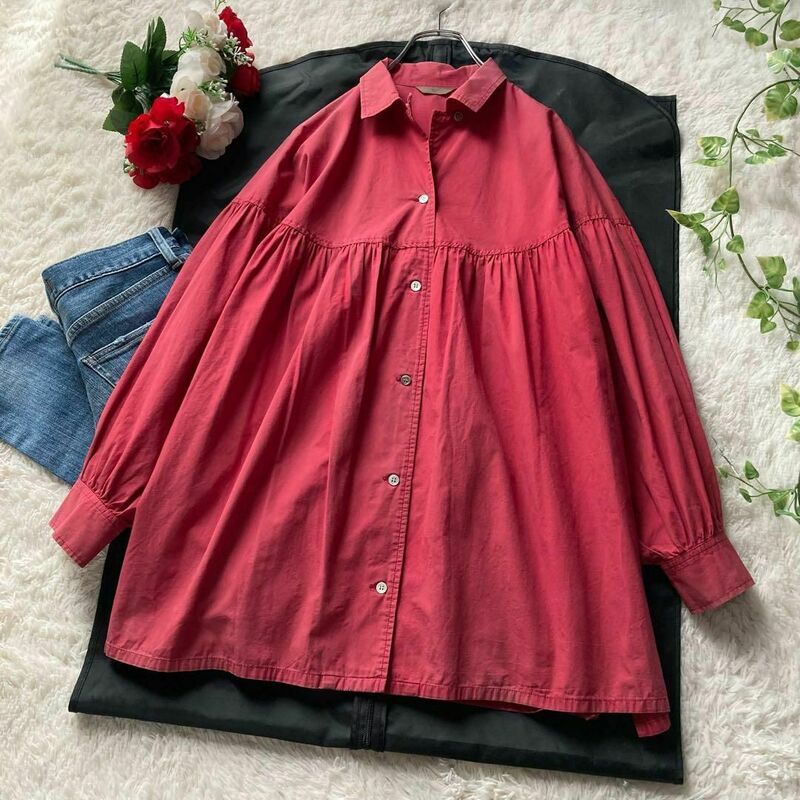 Y’s　ヨウジヤマモト　ヴィンテージ　コットンシャツ　オーバーサイズ　赤　ワイズ　サイズ表記なし　ワイズ