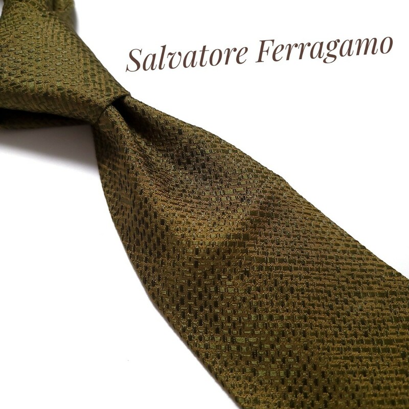 Salvatore Ferragamo フェラガモ ネクタイ ハイブランド 緑 グリーン 3030