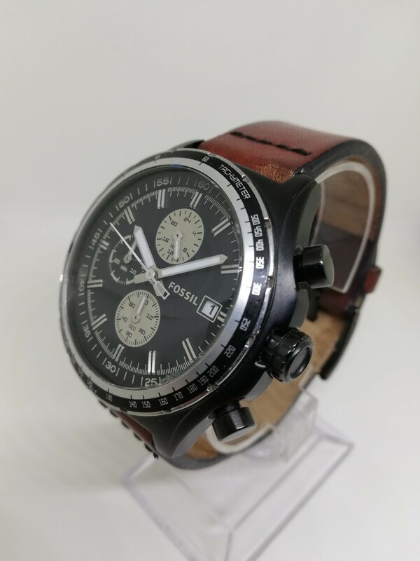 【稼働品】FOSSIL フォッシル CH-2729 メンズクォーツクロノグラフ腕時計