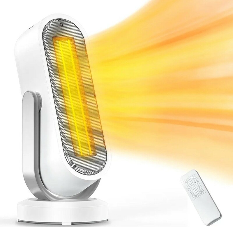 セラミックヒーター 暖房器具 上下左右自動首振り 3温風モード ECOお任せモード 20-30°温度設定可 8時間タイマー 2秒速暖 1200Ｗ LED液晶