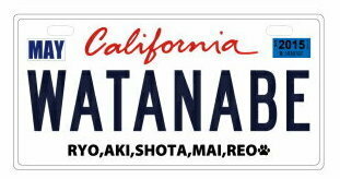 新品 カリフォルニア オリジナルプレート ナンバープレート 変更可　CAL 看板 ウェルカムボード ウエディング 結婚式 インテリア 表札