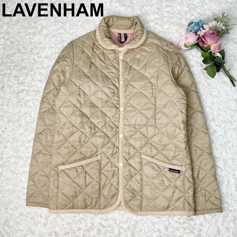 美品 LAVENHAM ラベンハム 服 キルティンググジャケット コート 36 防寒 長袖 イングランド製 B102303-68