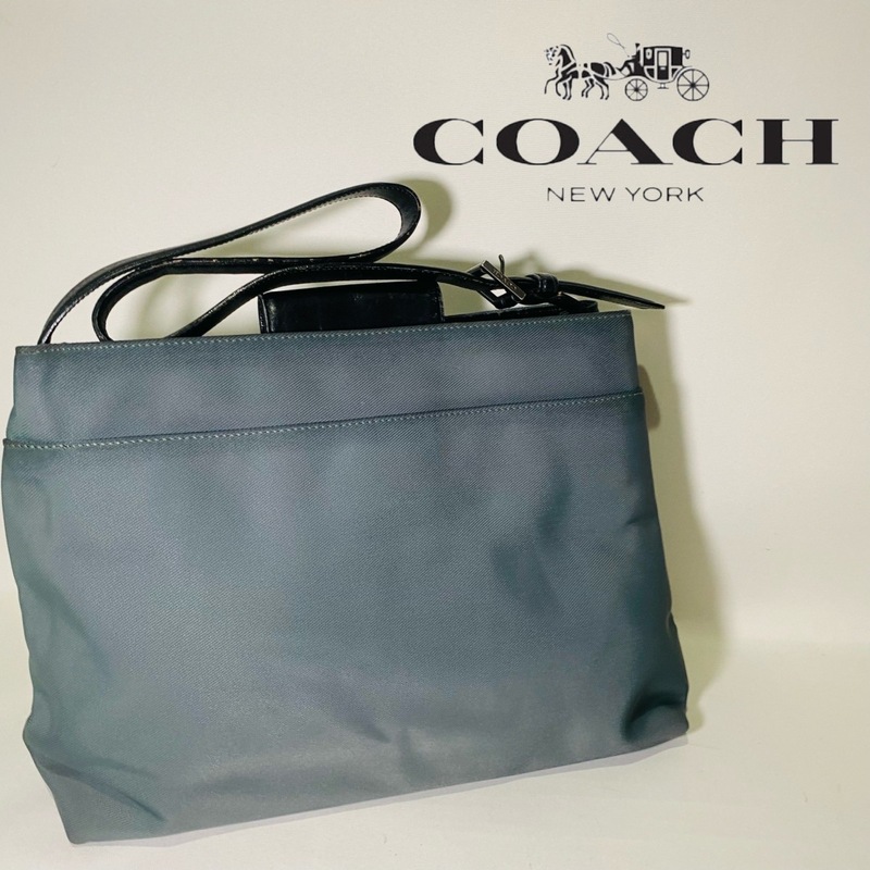 【人気】COACH ワンショルダー　紺色　ネイビー　バッグ　コーチ