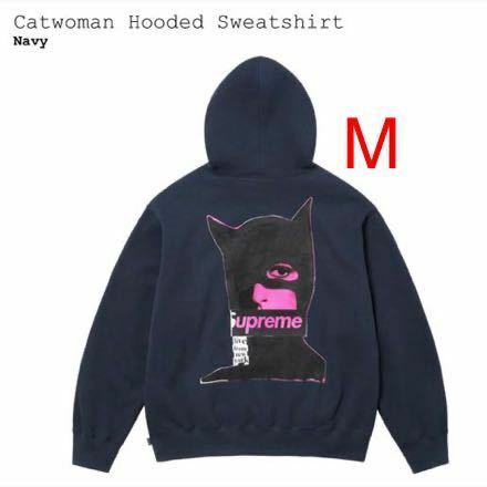 【新品】M 23FW Supreme Catwoman Hooded Sweatshirt Navy シュプリーム キャットウーマン フーディー スウェットシャツ ネイビー パーカー