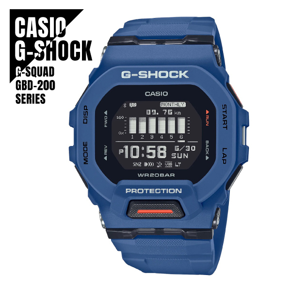 CASIO カシオ G-SHOCK Gショック G-SQUAD Gスクワッド スマートフォンリンク Bluetooth通信 GBD-200-2 ブルー 腕時計 メンズ★新品