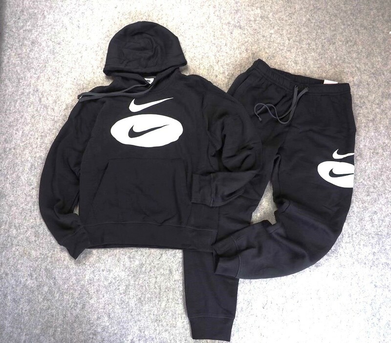 送料710円～◆新品◆NIKE◆ナイキ◆暖！裏起毛◆SL BB プルオーバー L/S フーディー＋パンツSET◆黒◆M