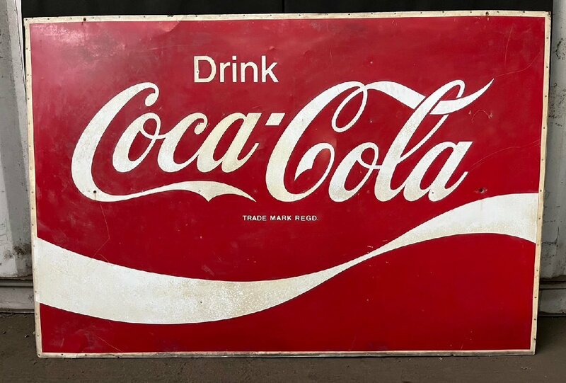 Coca Cola ブリキ 大型 看板 183cm × 122cm レトロ ヴィンテージ アンティーク 特大 コカコーラ 【現状品】
