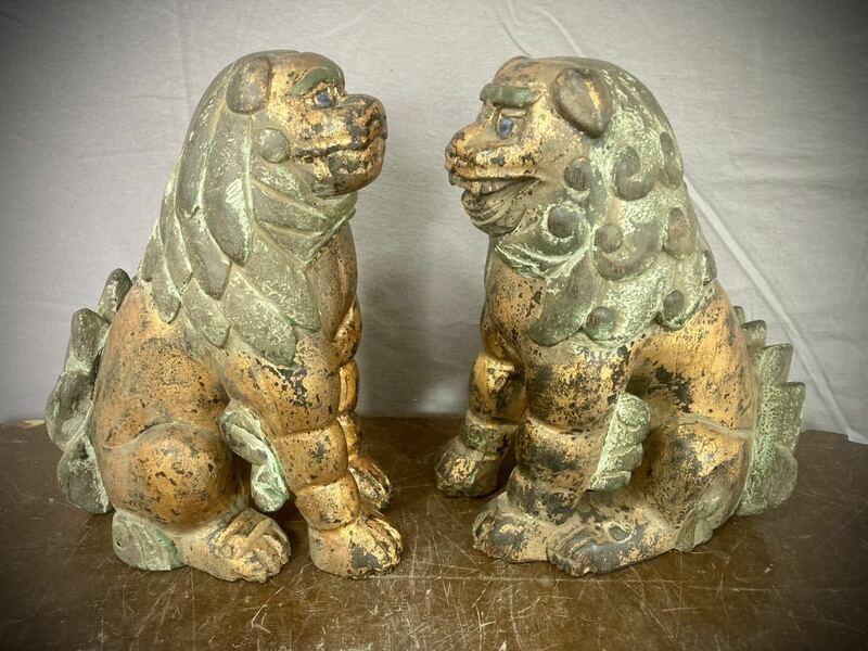 時代木彫刻狛犬 鎌倉江戸期 仏教美術